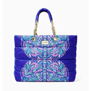 $190 Lilly Pulitzer Baytown Puffer Tote NWT